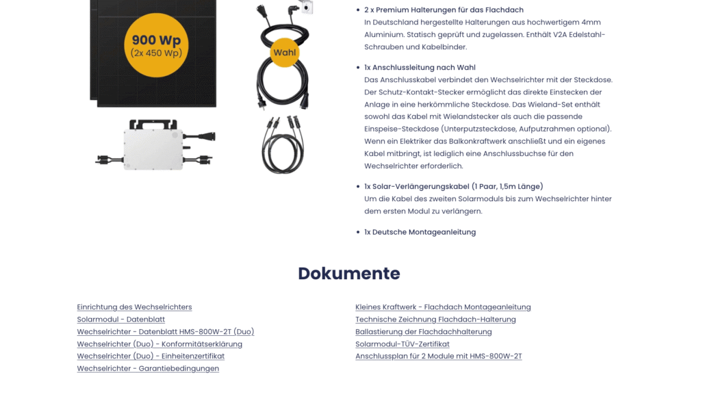 Kleines Kraftwerk Test Webseite der Firma