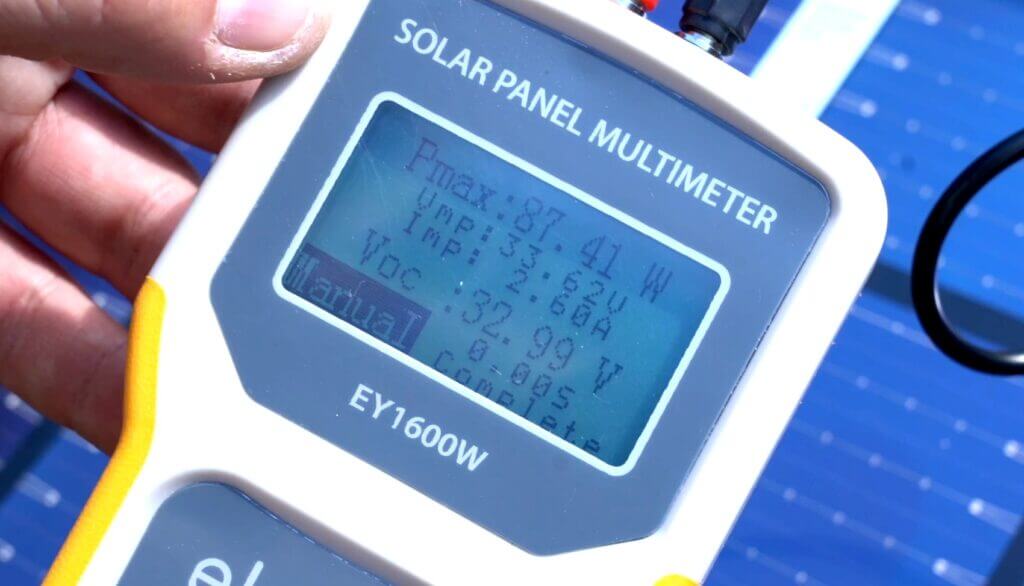 Kleines Kraftwerk Test Strommessung direkt am Modul