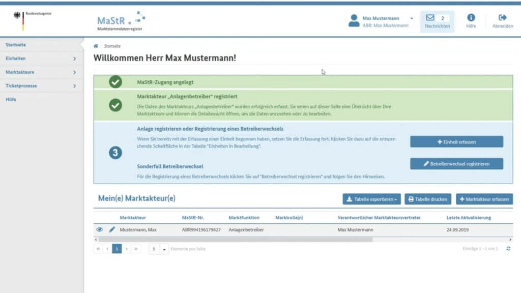 Balkonkraftwerk Förderung Anmeldung im Marktstammdatenregister