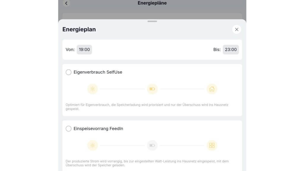Solakon One Test App für Strom-Einspeisung
