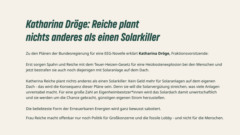 Stellungnahme EEG Novelle Grüne